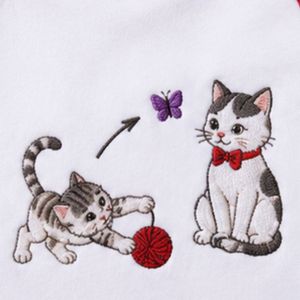 Women White and <b>Red</b> Raglan T Shirt Cute Cat Graphic Print Crew Neck Short Sleeve Cotton Casual Tee Custom OEM ODM Apparel - Product Image 5