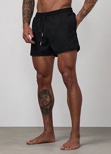 Shorts pour hommes personnalisés OEM noirs de haute qualité pour l'été – Respirants, séchage rapide, coton écologique, cordon de serrage, confort décontracté - Product Image 4