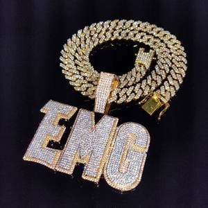 Collar con Cadena Cubana Brillante y Colgante de Nombre Personalizado, Letras Personalizadas con Incrustaciones de Diamantes, Collar con Nombre Personalizado en Plata 925, Regalo Hip Hop - Product Image 5