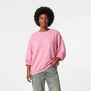 Sudadera Oversize de Cuello Redondo para Mujer, Hombros Caídos, 100% Algodón Tejido, Ropa de Invierno, Felpa Francesa - Product Image 6