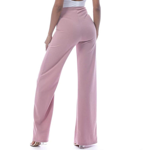Pantalones de chándal anchos de lona sólida personalizados al por mayor, precio más barato, para mujer, estilo urbano, para correr - Product Image 4