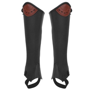 Guêtres d'équitation en cuir véritable souple aniline, demi-guêtres durables unisexes LHC-0068 - Product Image 1