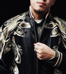 Chaquetas de Lujo Sukajan con Diseño de Criaturas Legendarias, Hechas a Medida en Fábrica, de Lona y Forro Polar, Transpirables y de Secado Rápido para Hombre - Product Image 6