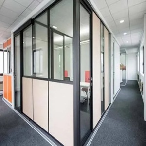 Most Selling Hinged Aluminium Office <b>Partition</b> System with Tempered Glass for Modern Commercial Workspace Interior Solutions - Product Image 5