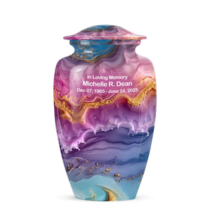 Abstract Aluminum Urn Customizable Cremation Keepsake <b>Vase</b> 220 Cubic Inch <b>Memorial</b> Burial Decoration - Product Image 2