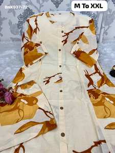 Conjunto de Kurti y Pantalón de Algodón de Primera Calidad con Estampado para Uso Casual, Tendencia en Moda, Compra en Línea en India - Product Image 2