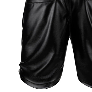 Servicio OEM, Shorts de Cuero para Hombre con Diseño Personalizado y Logotipo, Cintura Elástica, Bordados, de Secado Rápido, Cuero Genuino, Estilo Urbano - Product Image 2