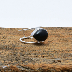 Black Onyx <b>Ring</b> <b>925</b> Sterling <b>Silver</b> Gemstone Wedding Anniversary Birthday Gift <b>Ring</b> for Her - Product Image 2