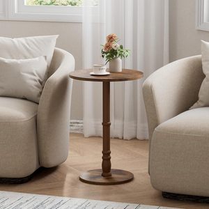 Solid Wood Round <b>Table</b> <b>Walnut</b> | Contemporary Side <b>Table</b> Hotel Cafe Restaurant Furniture - Product Image 1