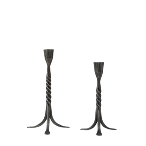 Porte-bougie en fer forgé fait main avec finition revêtue, support à bougie en métal minimaliste pour centre de table de mariage, décoration intérieure - Product Image 1