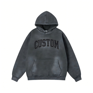 Sweat à capuche unisexe surdimensionné de haute qualité, 100% coton, lourd, logo personnalisé brodé, ODM - Product Image 1