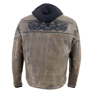 Chaqueta de Motocicleta para Hombre, Estilo Biker, de Lona, ODM, Resistente al Viento, con Relleno de Poliéster, Cierre de Cremallera, Corte Regular, para Invierno - Product Image 2