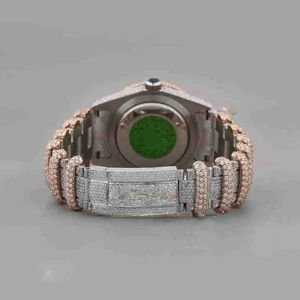 Reloj de pulsera para hombre con esfera romana de serpiente personalizada, de acero inoxidable, con diamantes de moissanita VVS, de dos tonos, con fecha automática, precio mayorista - Product Image 2