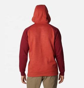 <b>Men's</b> <b>Red</b> Raglan Sleeve Hooded <b>Sweatshirt</b> Solid Color Fleece Casual Fit Autumn Wear - Product Image 3