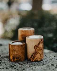 Juego de Portavelas de Madera Natural con Forma de Árbol, Decoración Navideña para Mesa, Estilo Nórdico Moderno - Product Image 2