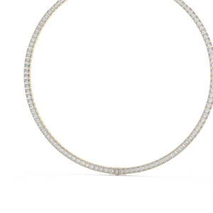 Luxury Bridal <b>Statement</b> <b>Necklace</b> 18K Gold Plated Rhodium Plated Sterling Silver Lab Grown Diamonds IGI Certified Timeless Design - Product Image 3