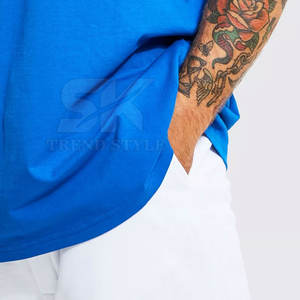 Camiseta de Algodón para Hombre, Estilo Moderno, Talla Grande, Lisa, Manga Corta, Ropa Casual de Verano - Product Image 6