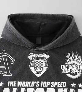 Sudadera con Capucha Vintage Personalizada con Serigrafía, Unisex, Casual, de Manga Larga, Lavada y Desgastada, de Corte Holgado, Perfecta para Ropa de Moda - Product Image 3