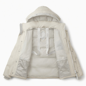 Custom <b>Men</b> <b>White</b> Hooded Puffer <b>Jacket</b> Winter Quilted <b>Jacket</b> Warm Insulated Outdoor <b>Jacket</b> Casual Streetwear Outerwear For Unisex - Product Image 3