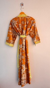 <b>Beach</b> Wear Robe Bathrobe Wholesale Indian Hand Printed <b>Kimono</b> Women's Costumes Sleepwear Robe Handmade Women Sexy Nightwear - Product Image 2