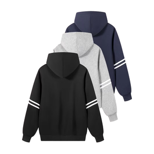 Vente en gros de sweats à capuche personnalisés 500g 100% coton, sweats à capuche zippés personnalisés imprimés, streetwear hip-hop surdimensionné en molleton français pour hommes - Product Image 2