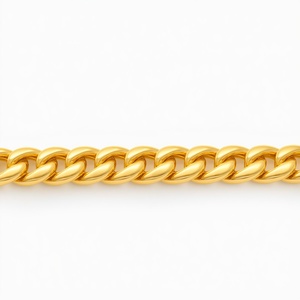 18K <b>Solid</b> <b>Gold</b> Curb Chain Necklace Luxury Classic Flat Link Fine Jewelry for Women Men Custom OEM <b>Gold</b> Chain - Product Image 3