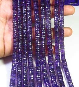 Cuentas de Amatista Púrpura Natural en Forma de Disco Plano, Facetadas, con Taladro Central, de 6.5mm, en Forma de Rueda, Hilo de 16 Pulgadas, Cuentas Heishi de Amatista Púrpura - Product Image 4