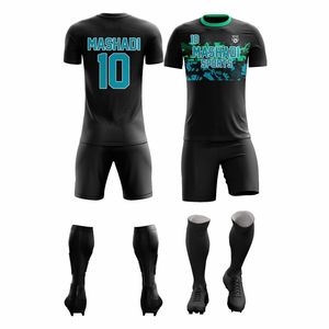 ชุดฝึกซ้อมฟุตบอล ชุดเสื้อฟุตบอล ปรับแต่งได้ 100% โพลีเอสเตอร์ ระบายอากาศ แห้งเร็ว สำหรับผู้ใหญ่ แบบยูนิเซ็กซ์ กางเกงขาสั้น พิมพ์ลายตามสั่ง - Product Image 1