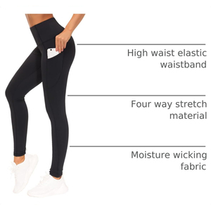 High Waist Solid Color <b>Leggings</b> <b>Women</b> Full Length Stretch Breathable Yoga Pants Sporty Activewear Seamless Knitted Fit - Product Image 3