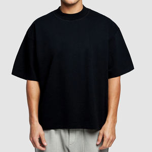 T-shirt homme en coton épais imprimé sur mesure, coupe oversize de luxe à épaules tombantes, style boxy, haute qualité, prix bas - Product Image 3