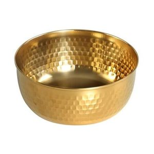 Grand saladier décoratif en laiton martelé doré de luxe pour la cuisine, la table à manger, la décoration intérieure et les fêtes - Product Image 1