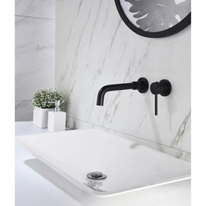 Rubinetto Monocomando a Parete per Lavabo Bagno con Scarico a Scomparsa Senza Troppopieno - Product Image 5