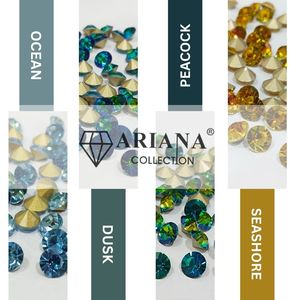ARIANA Piedras de Cristal Chaton Premium con Reverso Puntiagudo, Colores Ocean Dusk, Peacock, Seashore para Fabricación de Joyas DIY, Diademas y Prendas - Product Image 2