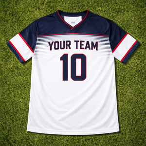 Camiseta de Fútbol Personalizada, Talla Grande, Transpirable, de Secado Rápido, 100% Poliéster, con Nombre y Número del Jugador Bordados - Product Image 1
