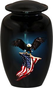 Urnas de Cremación de Metal con Diseño de Bandera Americana para Cenizas Humanas, Redondas y Pintadas, para Hombres y Mujeres Adultos, Recuerdo Conmemorativo para Entierro - Product Image 5