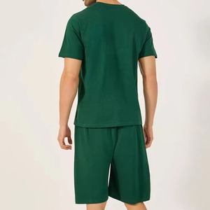 New Design Men Two Piece Summer Outfit Crew Neck Contrast <b>Collar</b> <b>T</b> <b>Shirt</b> with Matching Shorts Comfortable Lightweight Set - Product Image 2