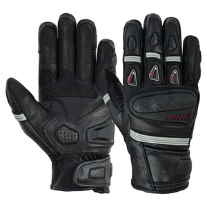Gants de moto de course tendance, au design optimal, respirants, légers, coupe-vent, compatibles écran tactile, à doigts entiers et fermeture auto-agrippante - Product Image 1