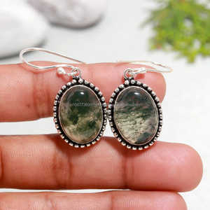 Solid 925 Sterling Silver <b>Earring</b>, Oval Shape <b>Earring</b>, Handmade Jewelry, Stylish Jewelry for Girls, Best Gift For Her - Product Image 6