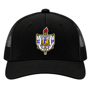 หมวกแก๊ปทรง Trucker สำหรับผู้หญิง Sigma Gamma Rho ปักโลโก้ชมรมกรีกแบบกำหนดเอง ด้านหลังเป็นตาข่าย ปรับขนาดได้ด้วยตัวล็อคแบบ Snap - Product Image 1