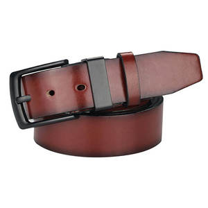 Ceinture en cuir raffiné pour un look business décontracté, logo personnalisé imprimé, cuir véritable léger - Product Image 2