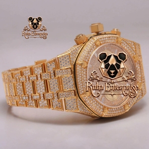Crystal <b>Set</b> Luxury <b>Watch</b> Moissanite Elegant Wristwear Steel Crafted Timepiece Brilliant Stone <b>Watch</b> Moissanite Select Wristwatch - Product Image 5
