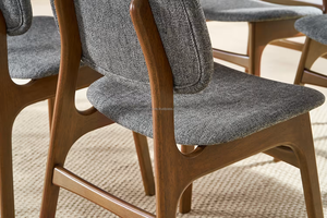 Ensemble de salle à manger 6 pièces style Mid-Century Modern, table en bois, chaises à dossier solide, meubles durables pour la maison - Product Image 6