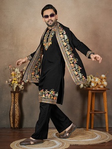 Traditional Embroidery & Sequence Work Silk Straight <b>Kurta</b> Set for Wedding Party & Diwali - Product Image 2