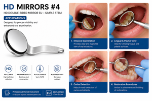 HD #4 Double-Sided Dental Mirror European Simple Stem Stainless Steel Mirror ZETOMED PRO - Product Image 3