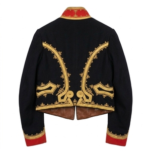 Veste de cérémonie pour homme, style hussard noir et or tressé, avec bordure rouge, pour défilé de fanfare, style napoléonien - Product Image 2