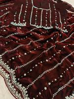 Indischer Ethnischer Designer-Partywear-Sari mit Paillettenarbeit für Alle Besonderen Anlässe und Feste für Frauen Trendiges Outfit