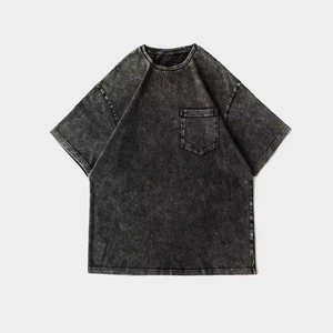 T-shirt Homme en Coton Biologique 100% OEM, Vente en Gros, Décontracté, Grammage Lourd, Délavé à l'Acide, Style Vintage, Design Personnalisé, Numérique, Écologique, Haute Qualité - Product Image 4