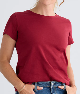 เสื้อยืดแขนสั้นทรงปกติสำหรับผู้หญิง ผลิตตามสั่ง (OEM) ผ้าฝ้ายเจอร์ซีย์เนื้อนุ่ม ระบายอากาศได้ดี ไม่ยับง่าย ผลิตจากโรงงานในบังกลาเทศ - Product Image 2