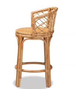 Ecowoodies Modern Luxury Handcrafted Bamboo French Bistro Bar <b>Chair</b>-Eco-friendly Steel Base Fixed Armrest <b>Stackable</b> Living Room - Product Image 4