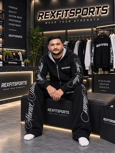 Ensemble survêtement personnalisé pour homme, imprimé DTF, sweat à capuche zippé oversize et pantalon de jogging large, logo personnalisé, streetwear, OEM, marque privée - Product Image 5